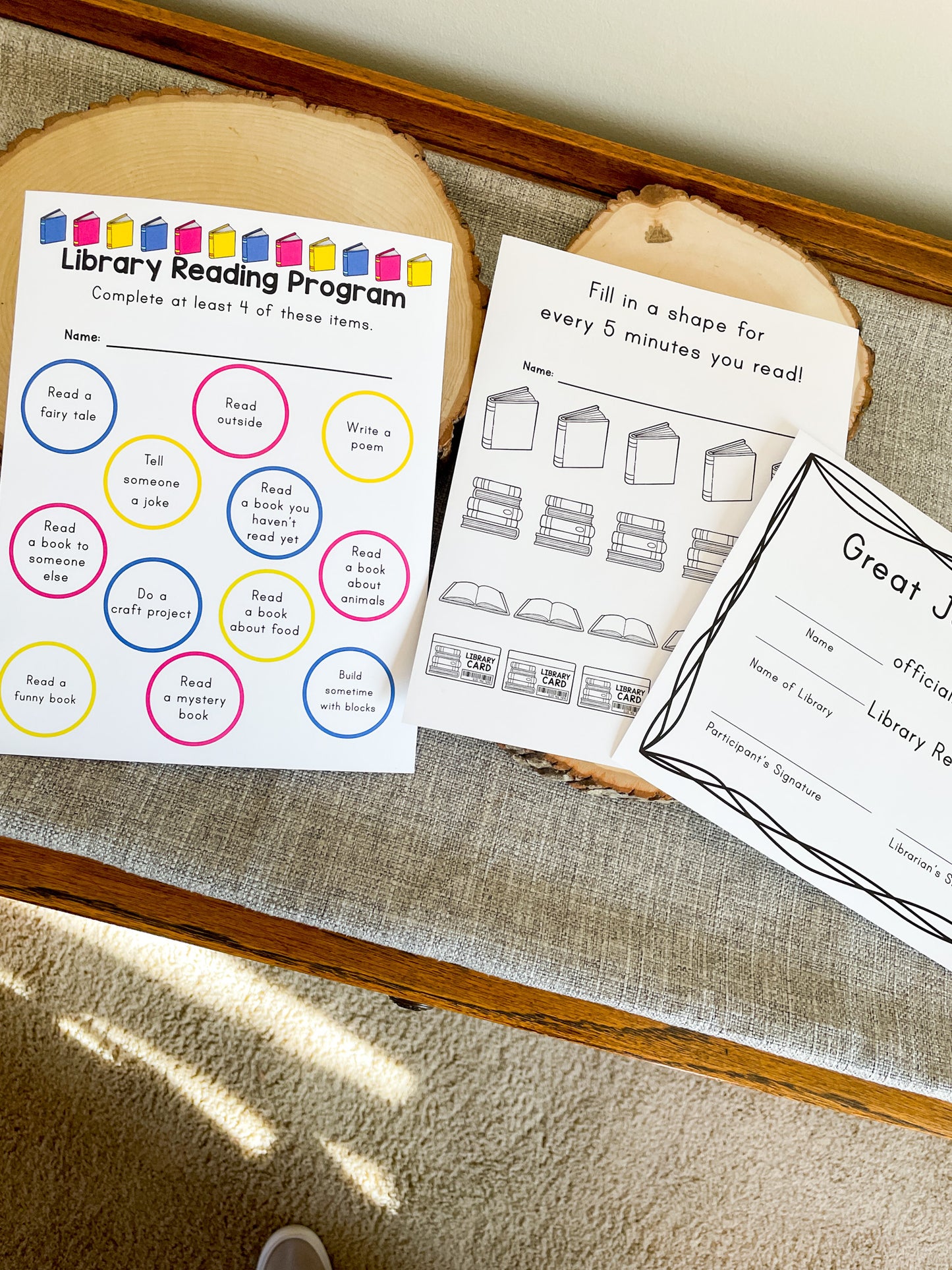 Library pretend play printables by Confetti Crate