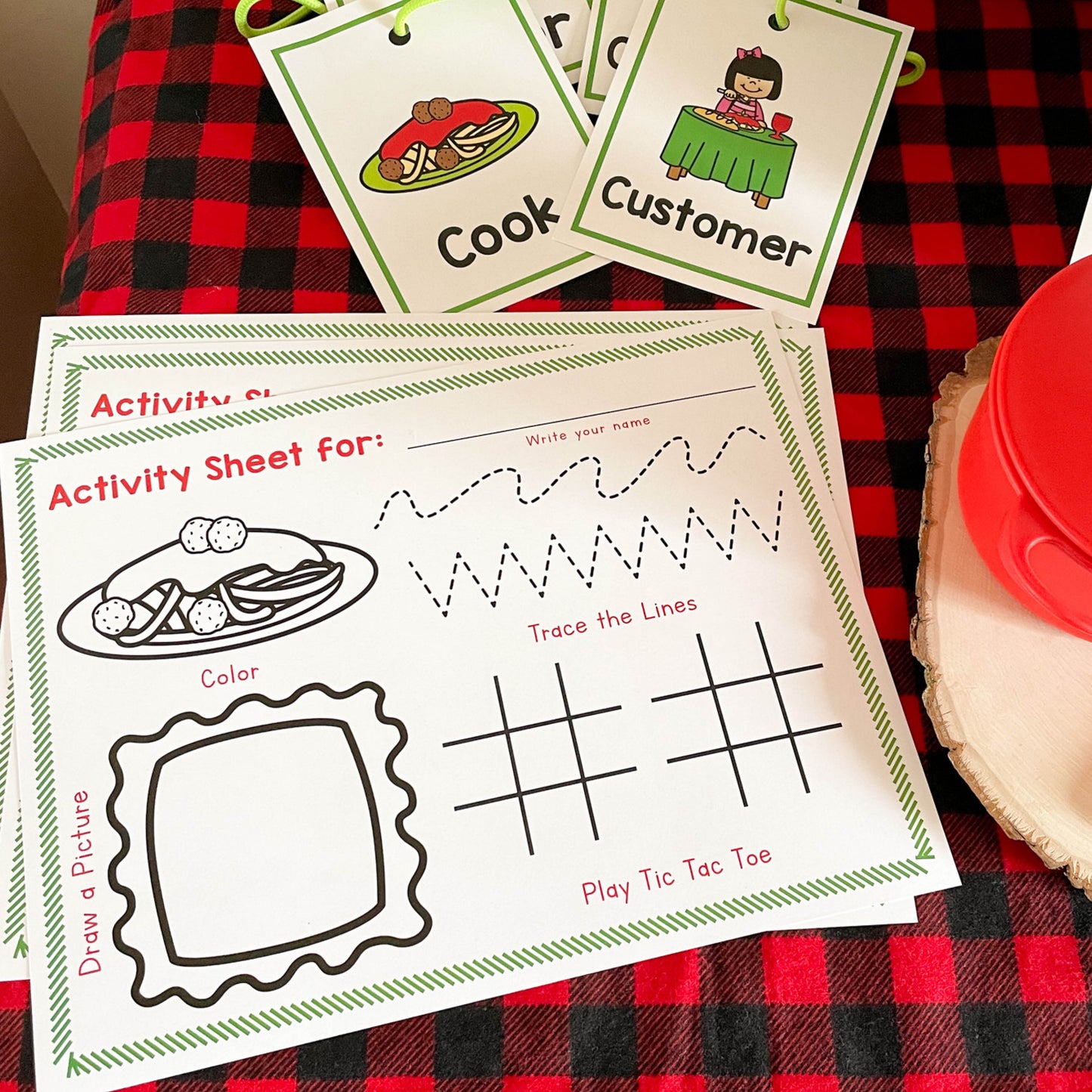 Spaghetti Restaurant Pretend Play - Printable PDF