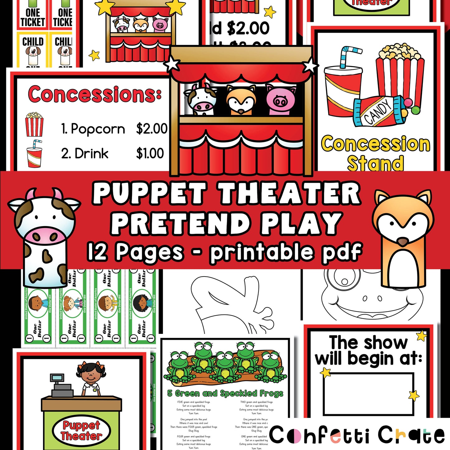 Puppet Theater Pretend Play - Printable PDF
