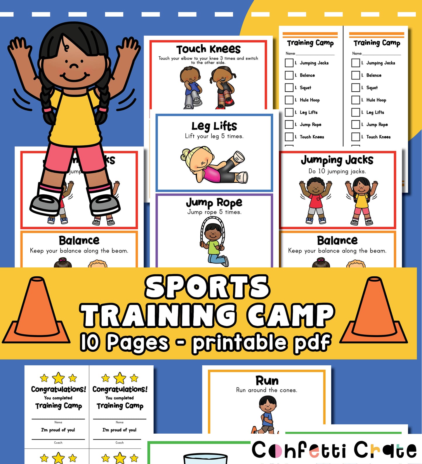 Sports Training Camp Pretend Play - Printable PDF
