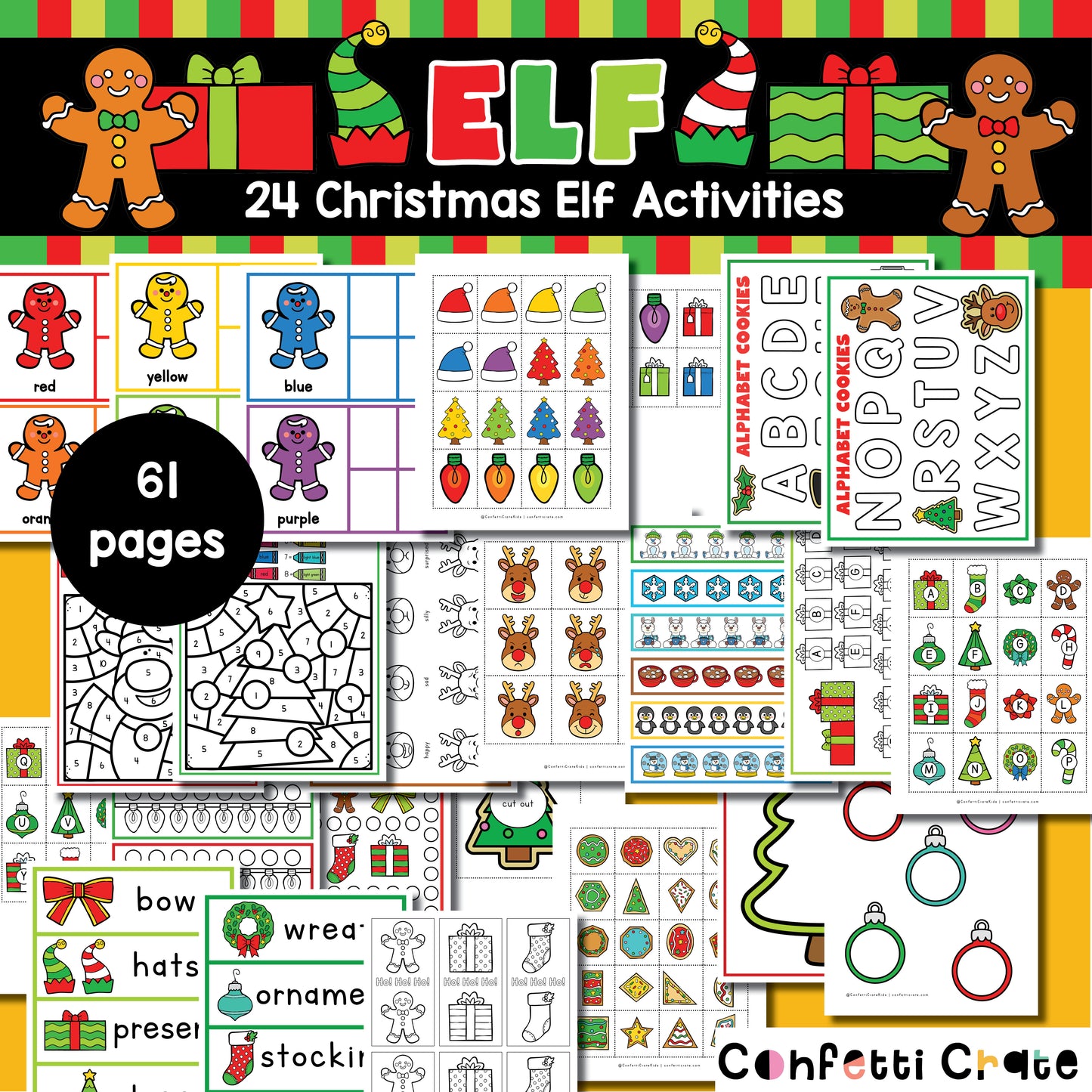 Christmas Elf Printables for Preschoolers - 24 Daily Activities and Elf Letters