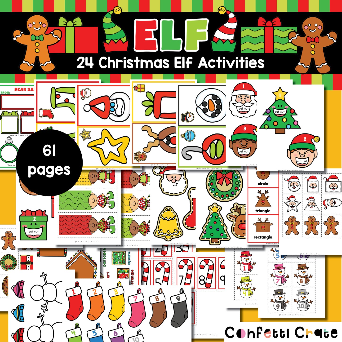 Christmas Elf Printables for Preschoolers - 24 Daily Activities and Elf Letters
