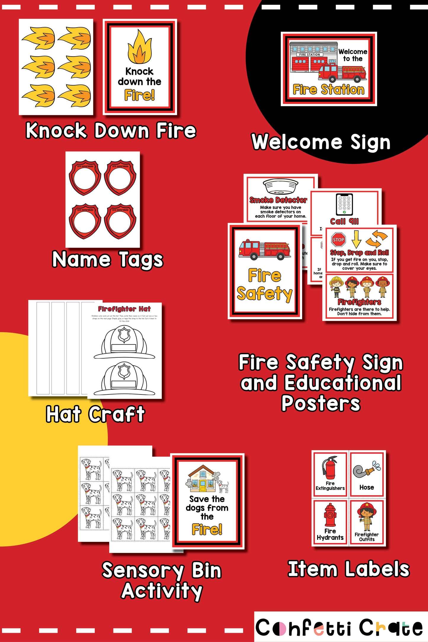 Fire station pretend play printables.