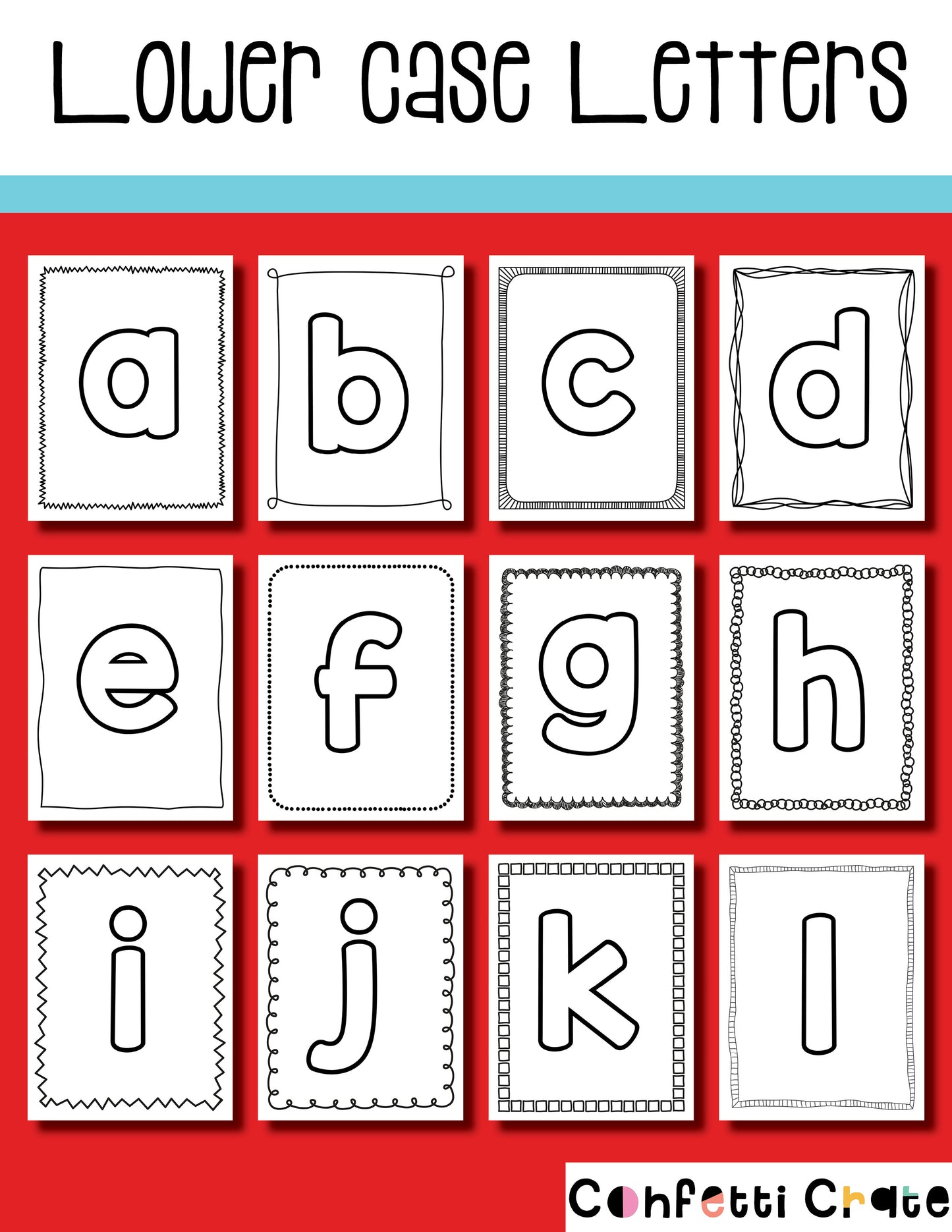 Preschool Alphabet Books with Upper Case and Lower Case Letters Outlined ABC books for the preschooler or Kindergartner to color or use in crafting projects. www.confetticrate.com