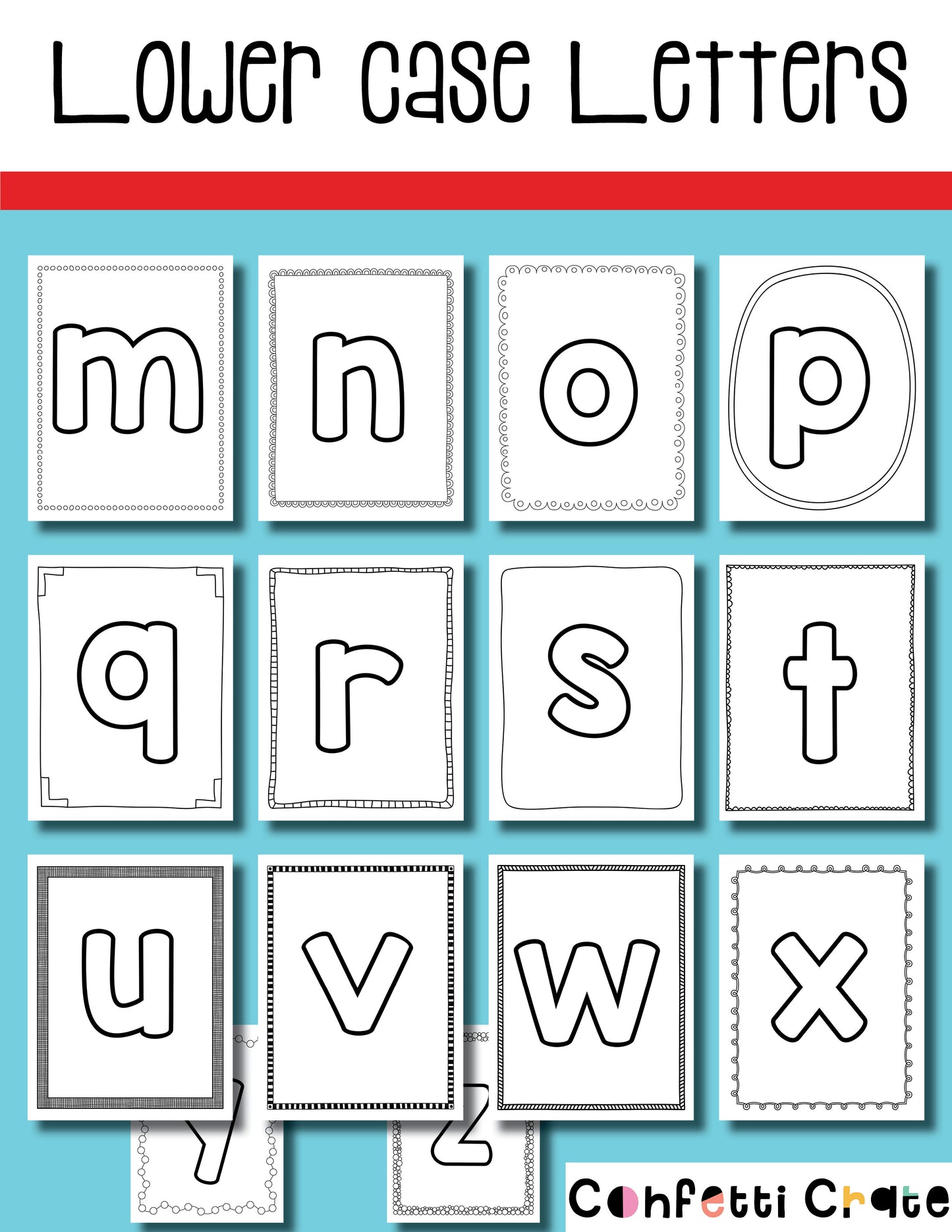 Preschool Alphabet Books with Upper Case and Lower Case Letters Outlined ABC books for the preschooler or Kindergartner to color or use in crafting projects. www.confetticrate.com