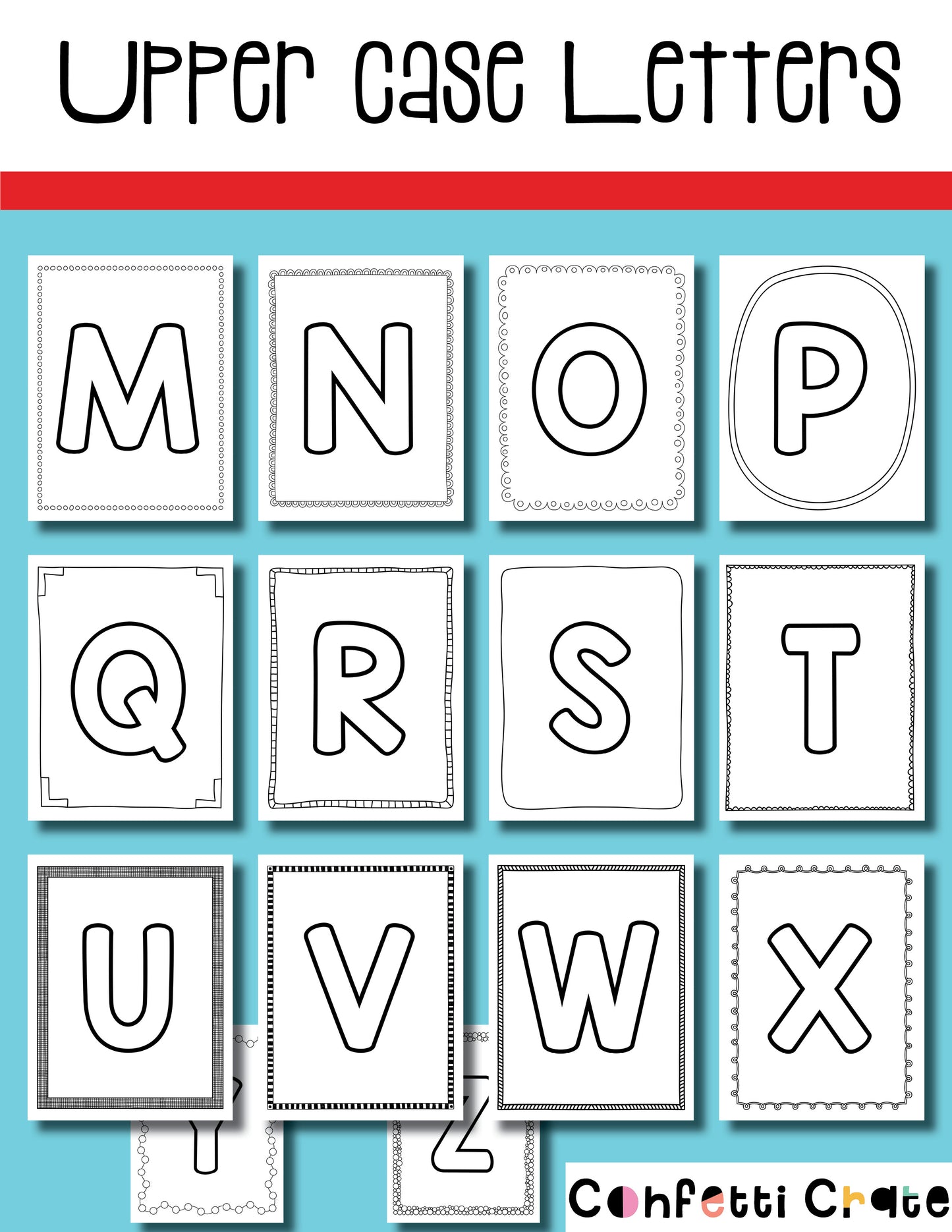 Preschool Alphabet Books with Upper Case and Lower Case Letters Outlined ABC books for the preschooler or Kindergartner to color or use in crafting projects. www.confetticrate.com