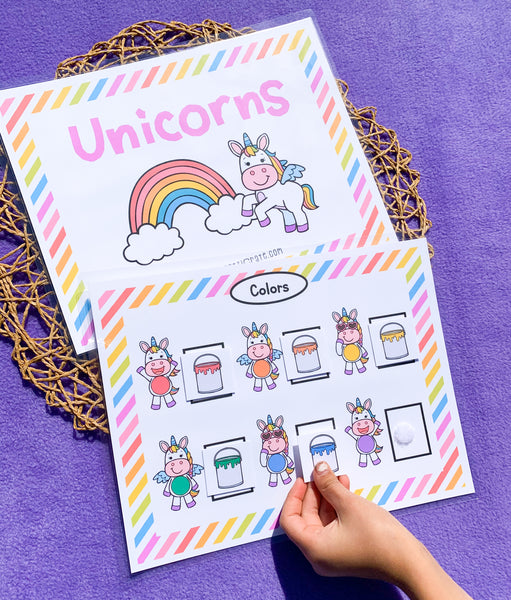 🦄12 Unicorn Preschool Learning Activities Busy Book Printables