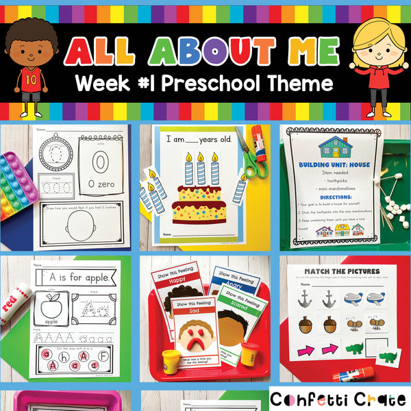🍎 All About Me Preschool Theme - Week 1 of Homeschool Preschool Curriculum