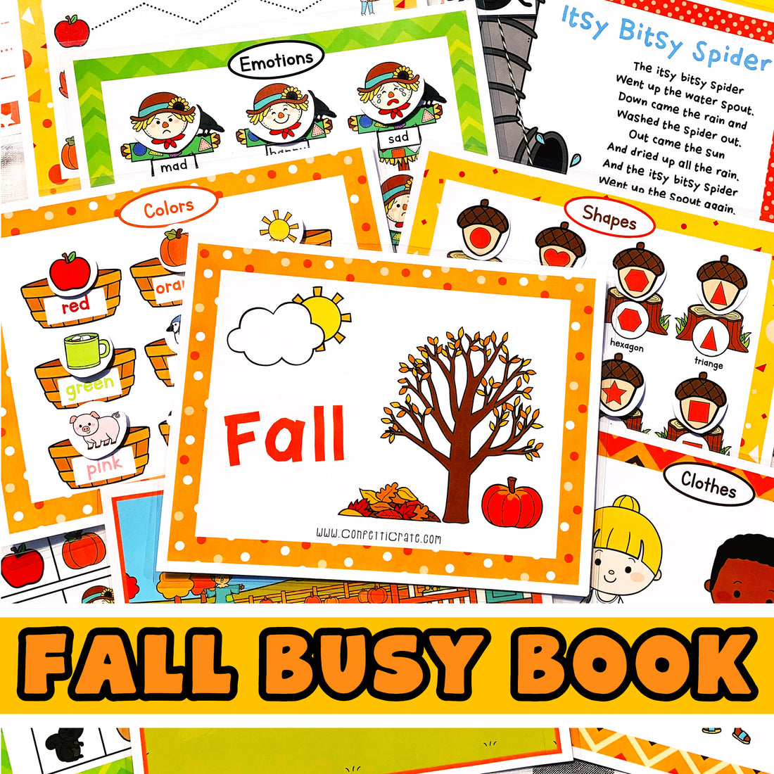 Fall busy book printables for preschoolers. You will love these fall learning activities for preschoolers and toddlers. 