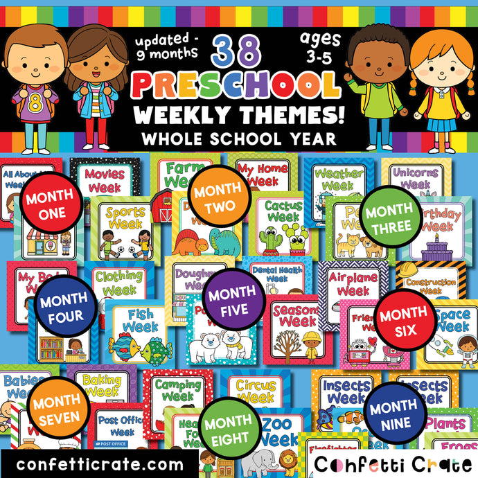 🚍Easy and Fun Homeschool Preschool Curriculum - printable 38 themed weeks