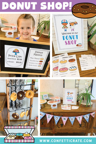 Donut Shop Dramatic Play Printables for kids!