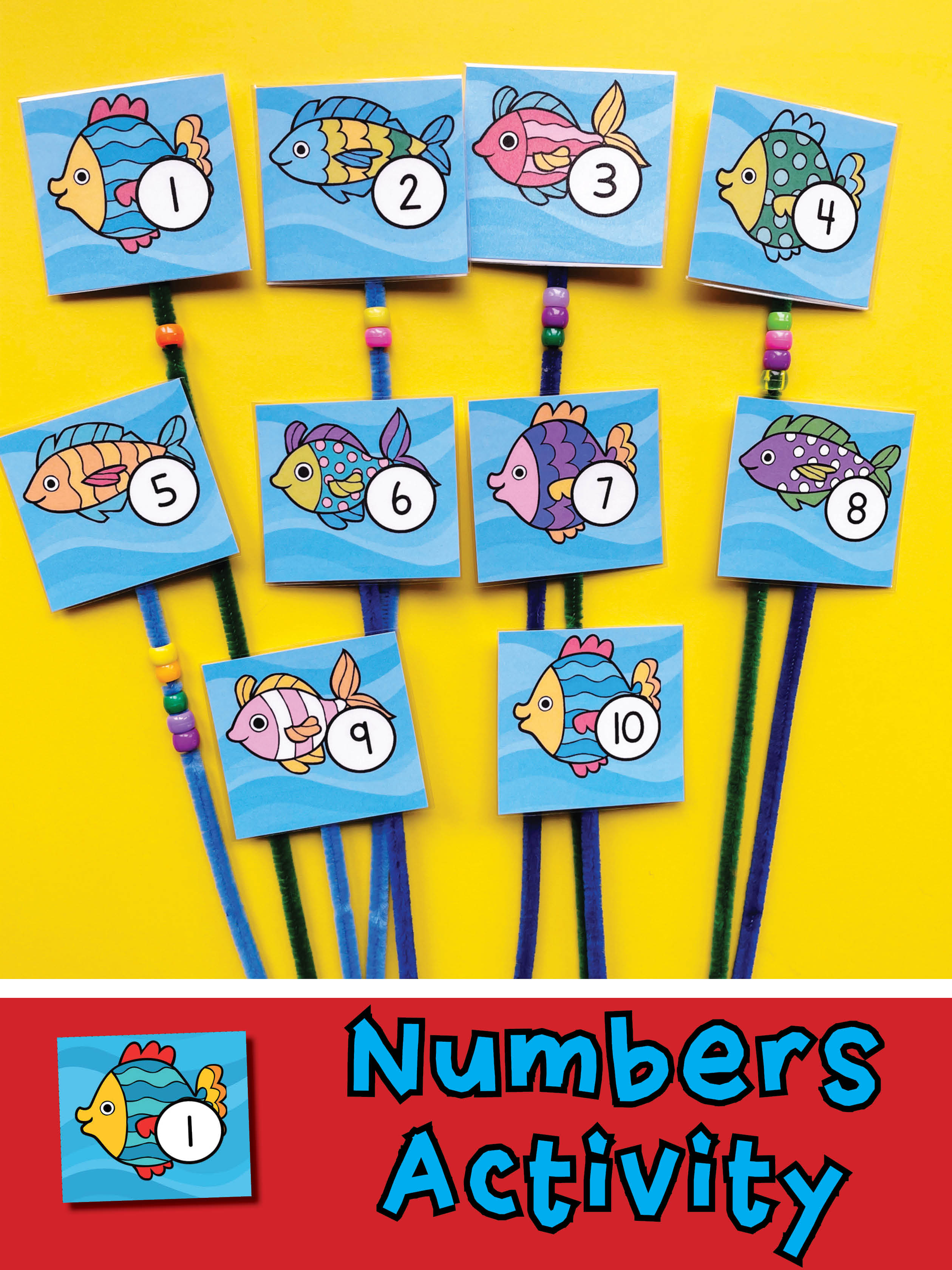 Number Threading 🔢Preschool Counting Activity with Threading Beads Fine Motor Skills ...
