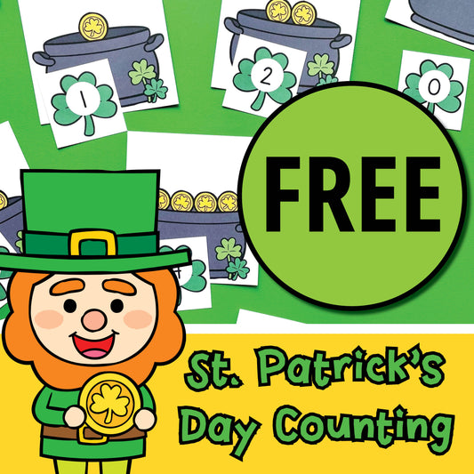 FREE printable counting activity for preschoolers. You can also turn it into a fine motor activity by having your preschooler use tweezers to place pom poms onto the pot of gold. 
