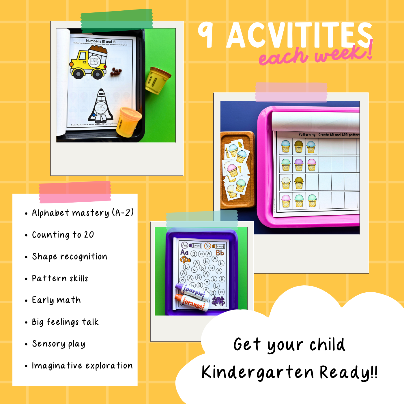 Summer preschool printable curriculum to get your child ready for Kindergarten by Confetti Crate. 