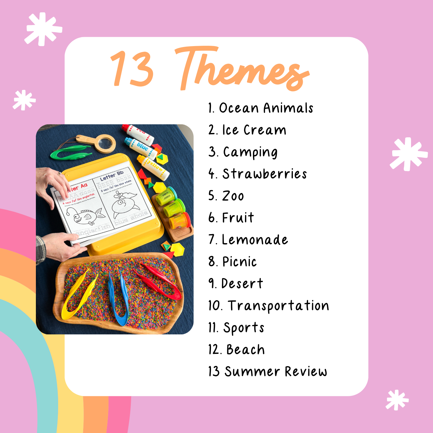Summer preschool printable curriculum to get your child ready for Kindergarten by Confetti Crate. 