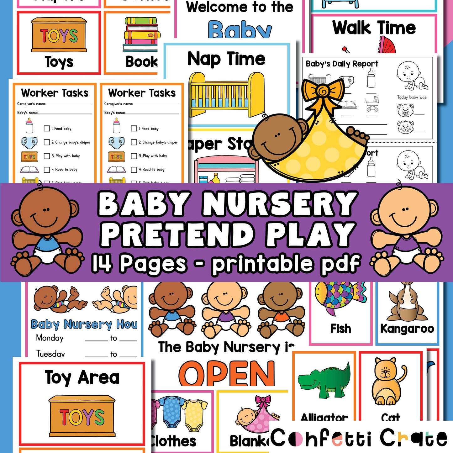 Baby Nursery Pretend Play - Printable PDF