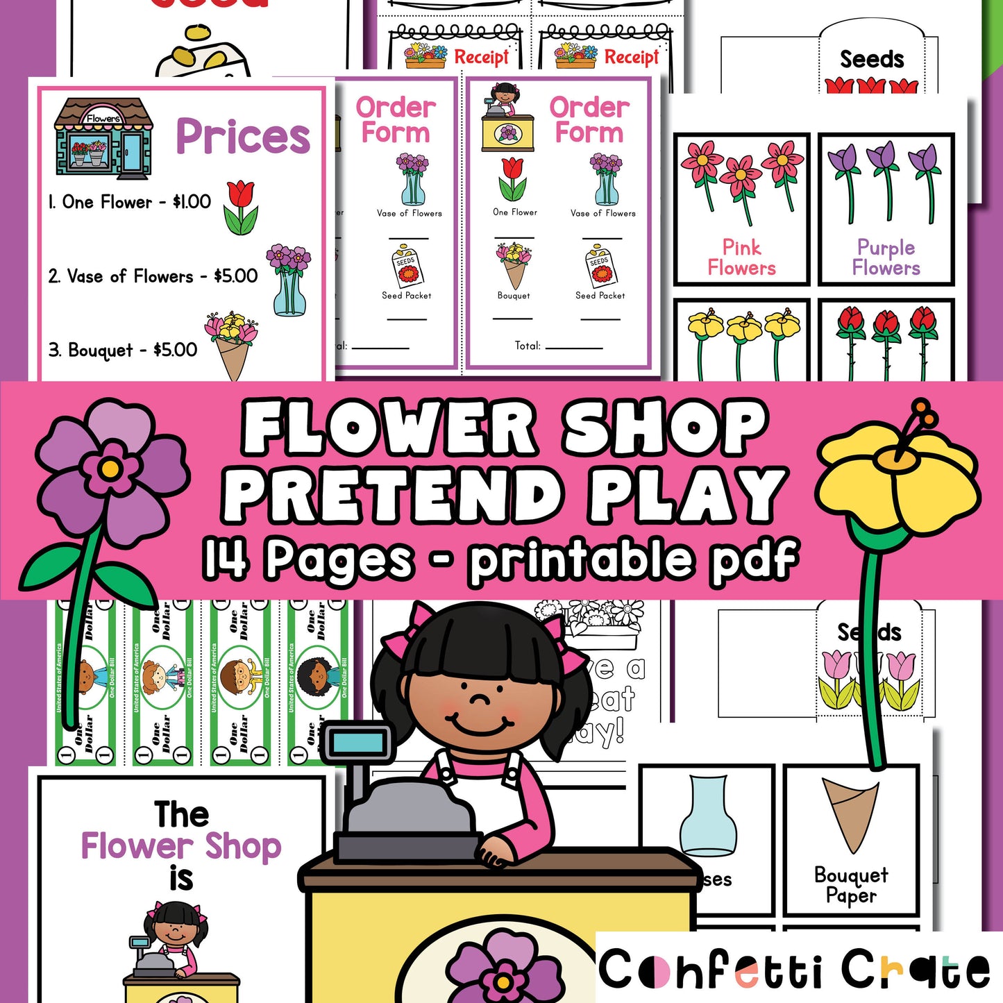 Flower Shop Pretend Play - Printable PDF