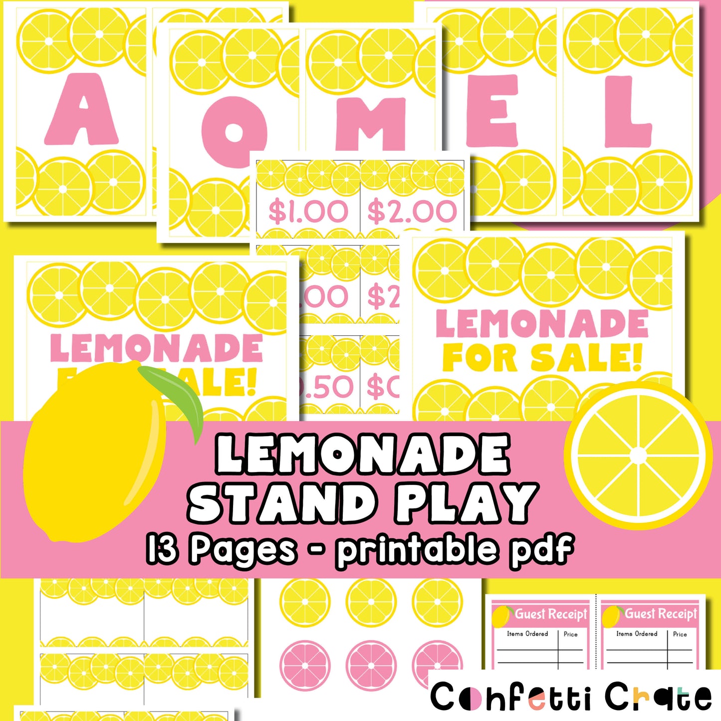 Lemonade Stand Pretend Play - Printable PDF