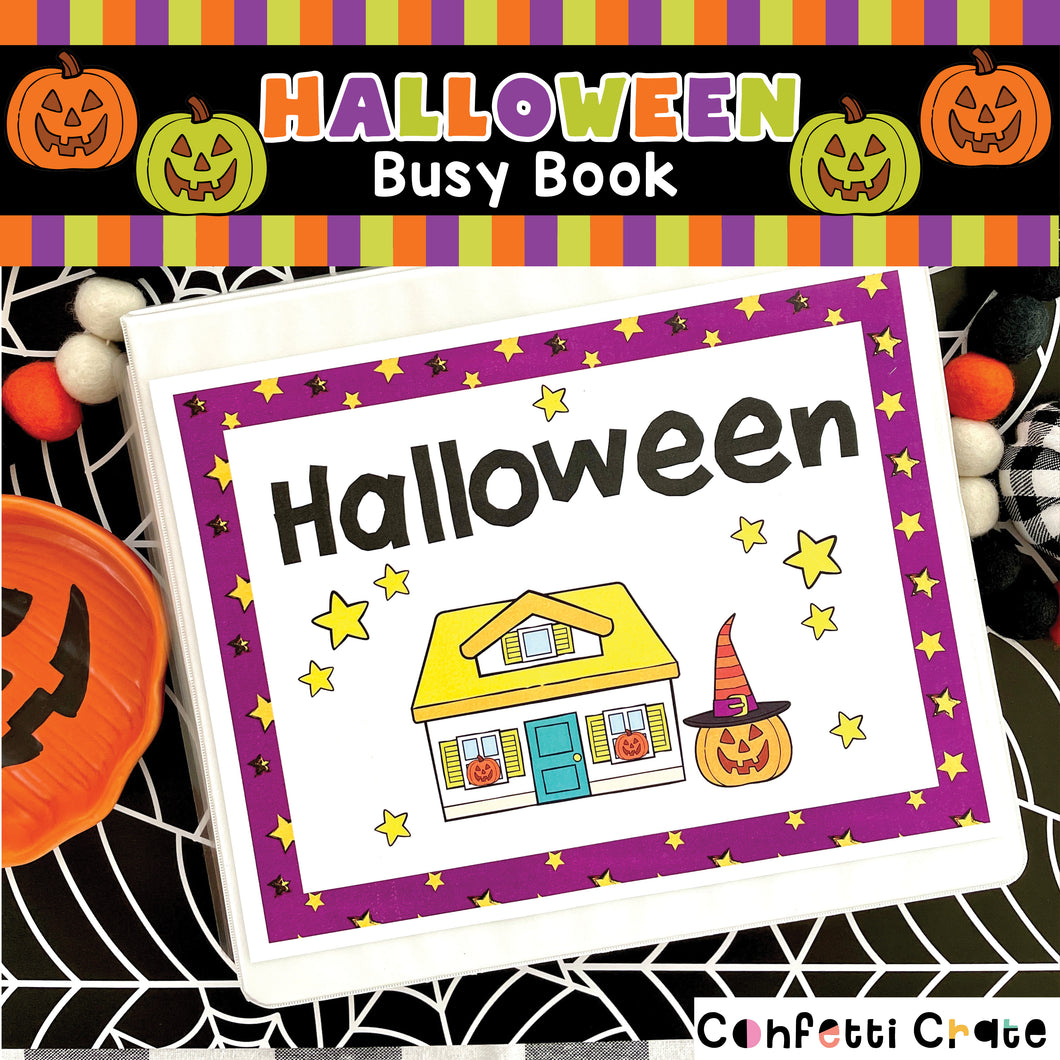 12 Halloween Educational Activities for Preschoolers in a Busy Book - printable