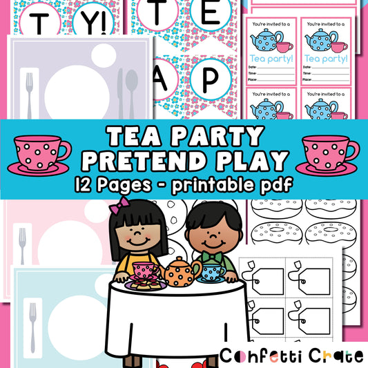 Tea Party Pretend Play - Printable PDF