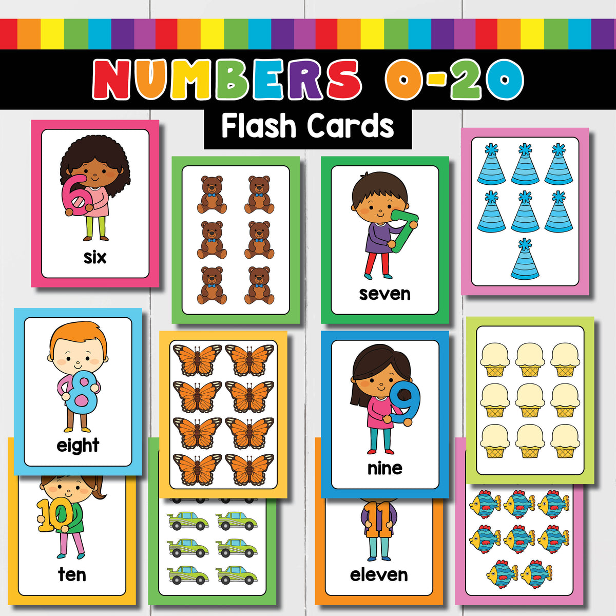 Number Flash Cards for kids printable – Confetti Crate