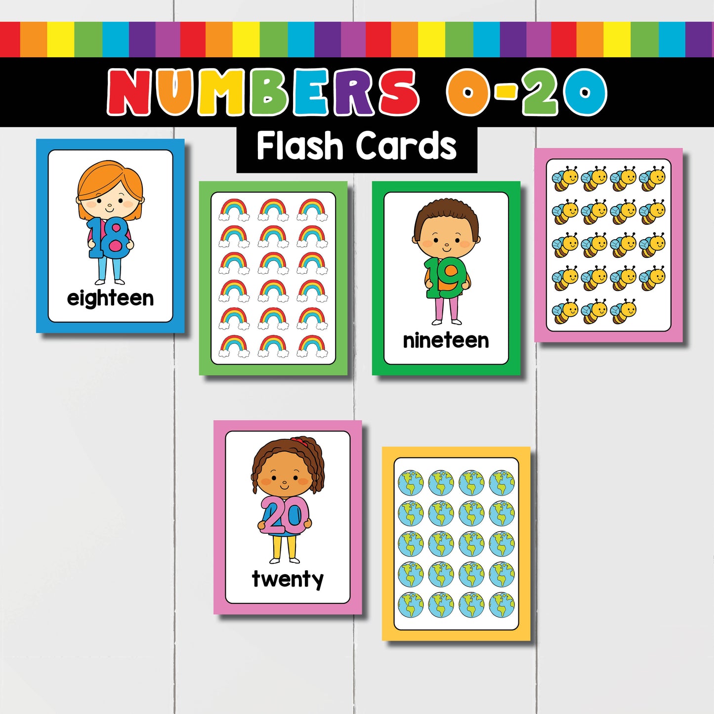 Number Flash Cards for kids printable