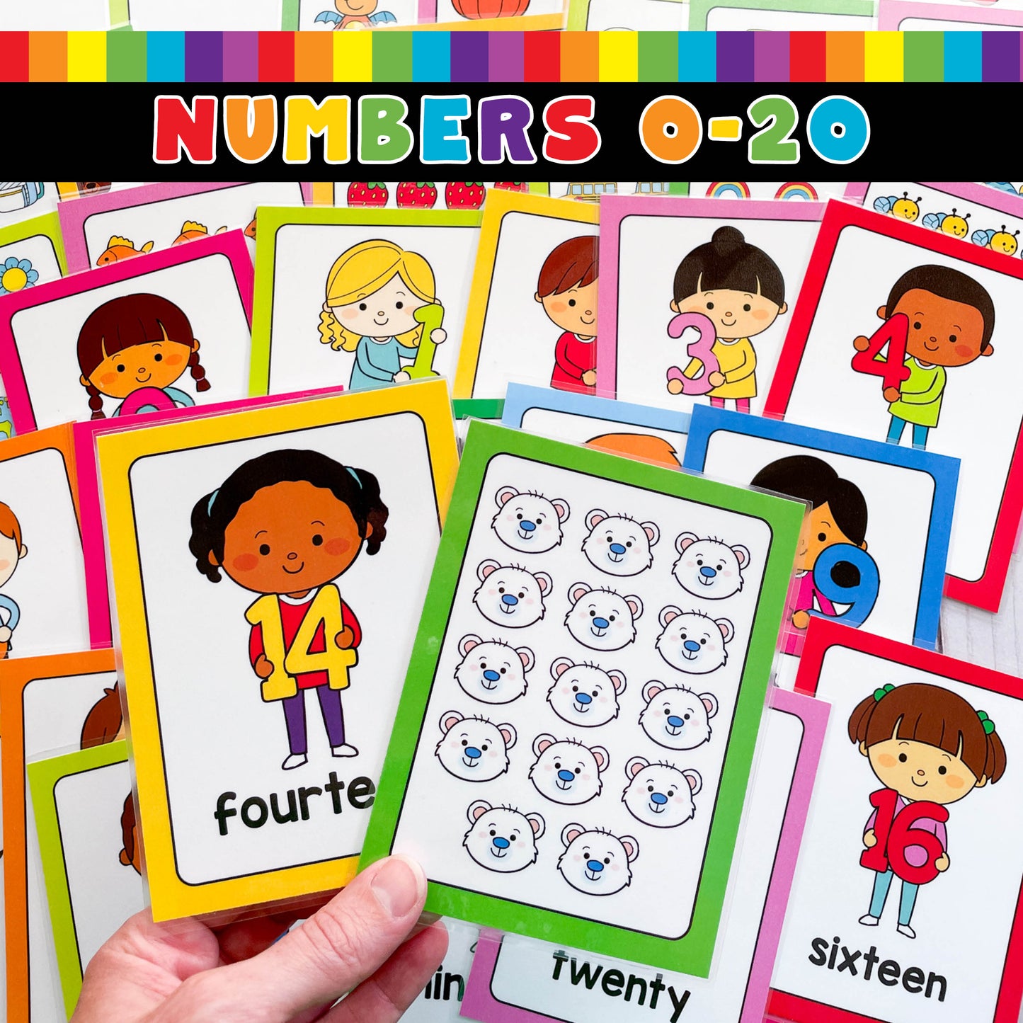 Number Flash Cards for kids printable