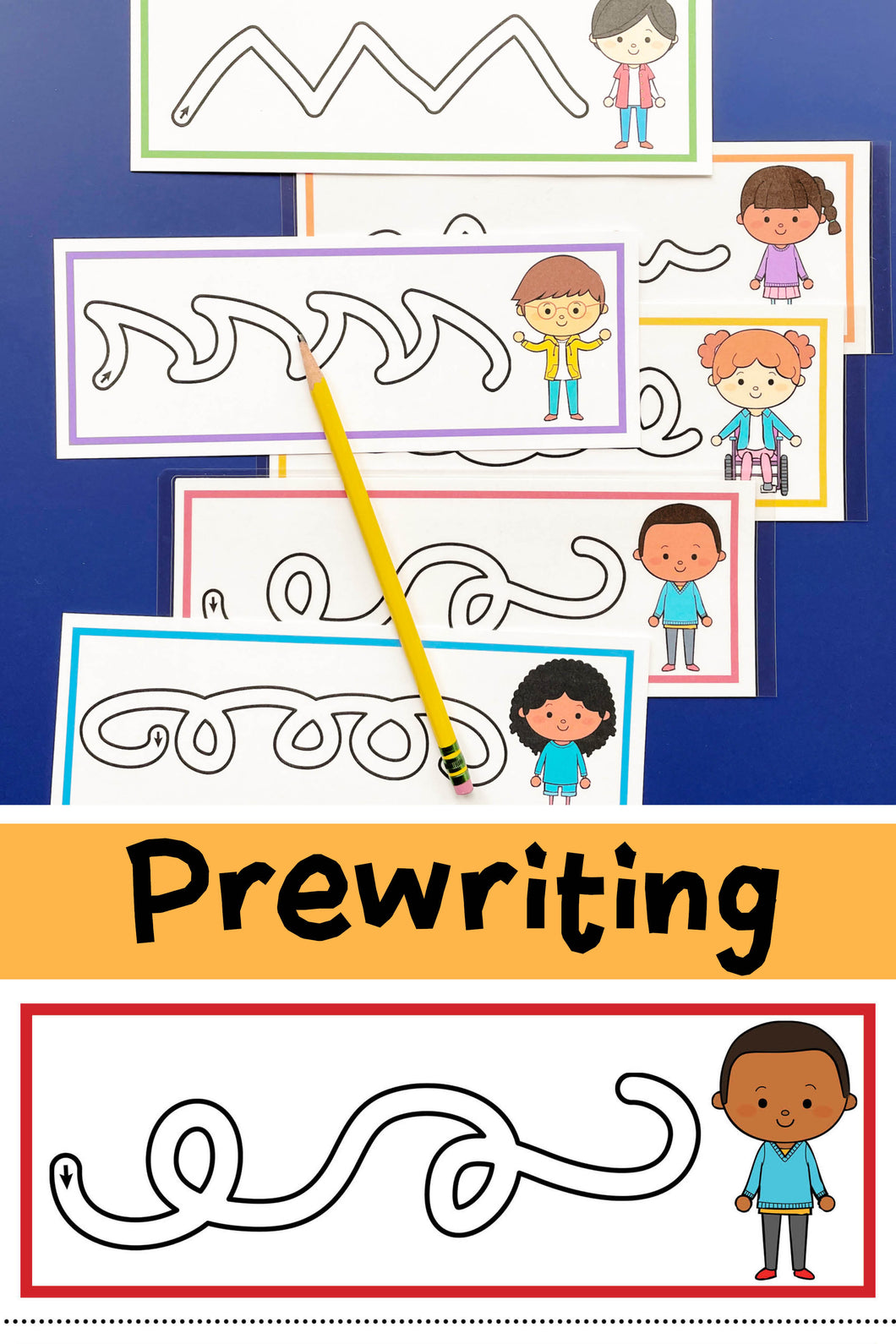 Prewriting preschool activity. Your preschoolers will love tracing inside the lines.