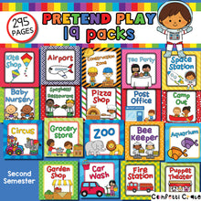 Load image into Gallery viewer, Pretend play printables for kids bundle includes the printable files for 19 pretend play packs. Your kids will spend hours in screen free play!
