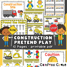 Load image into Gallery viewer, Construction pretend play printables for kids. 
