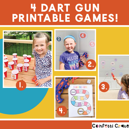 Dart Gun Printable Games - Printable PDF – Confetti Crate