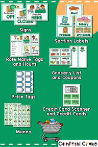 Grocery Store Dramatic Play Printable PDF Confetti Crate