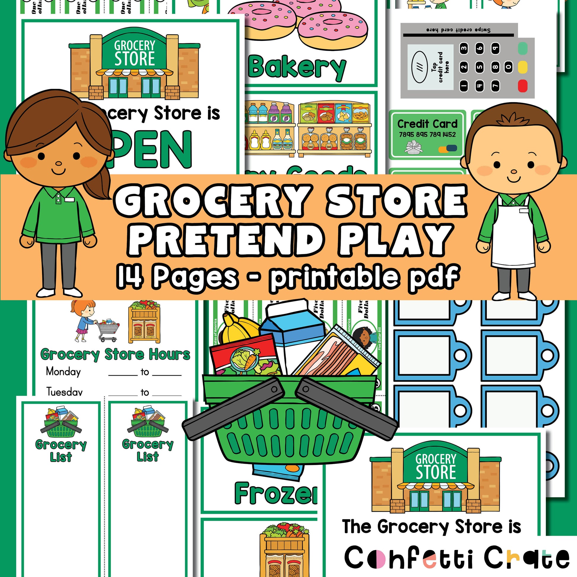 grocery-store-dramatic-play-printable-pdf-confetti-crate for Free Printable Play Credit Cards Grocery Store Dramatic Play - Printable PDF – Confetti Crate for Free Printable Play Credit Cards