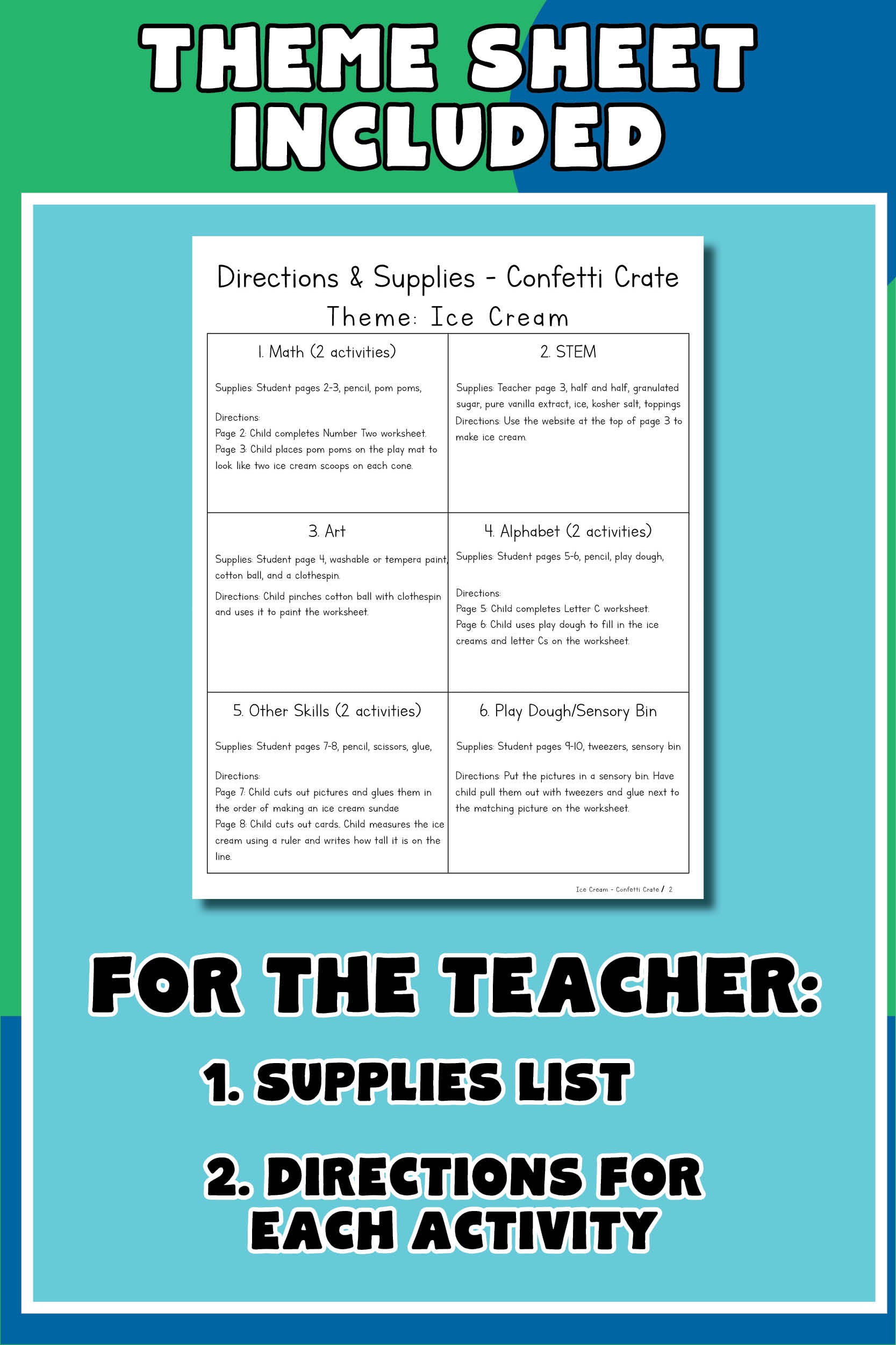 Printable preschool curriculum for homeschooling, child care centers, day care centers or micro schools. The curriculum works well for 3 year olds, 4 year olds and 5 year olds. Each of the 19 weeks has a new theme for the first semester. The curriculum contains the perfect balance of preschool worksheets and fun activities.