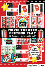 Load image into Gallery viewer, Movie theater pretend play printables. 
