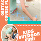 Chalk obstacle course printable plans. Comes with 6 fun plans. Your kids will love drawing these obstacle courses on your driveway or sidewalk with chalk. It is the perfect outside activity for kids because they can be creative and active. www.confetticrate.com