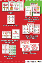Load image into Gallery viewer, Pizza shop pretend play printables for kids. 
