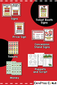 Puppet theater pretend play printables.