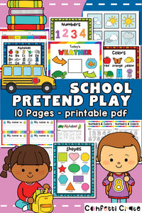 School pretend play printables!