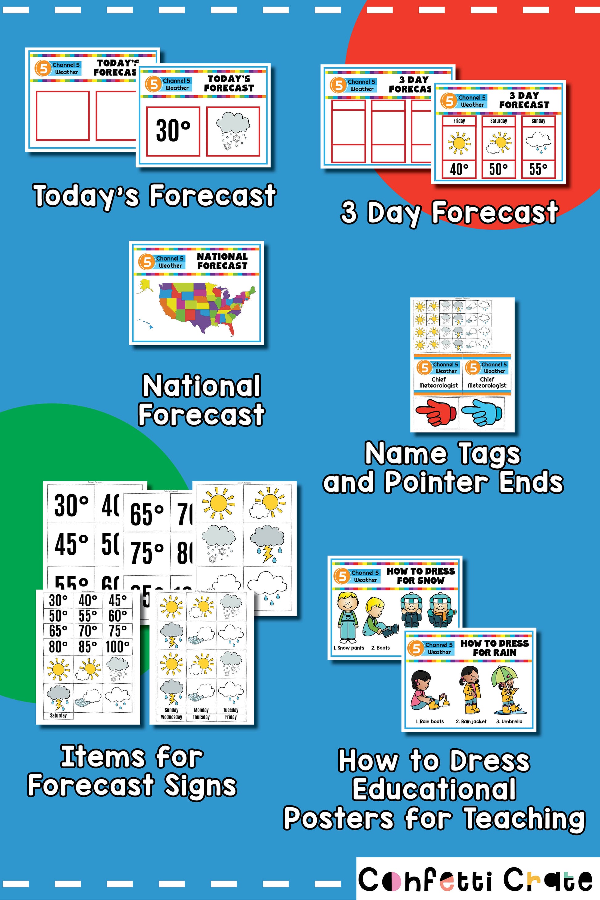 Weather station pretend play printables.