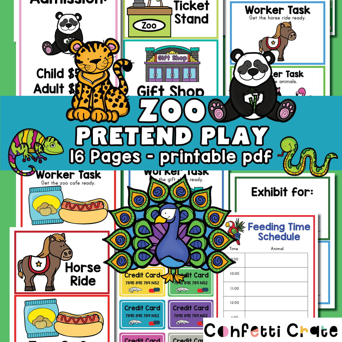 Zoo Dramatic Play Printable PDF Confetti Crate