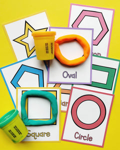 Preschool shapes play dough mats printable pdf file. 