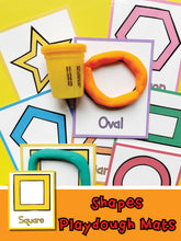 Load image into Gallery viewer, Preschool shapes play dough mats printable pdf file. 
