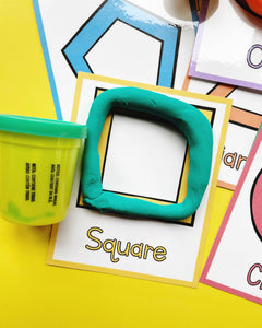 Preschool shapes play dough mats printable pdf file. 