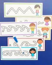 Load image into Gallery viewer, Prewriting preschool activity. Your preschoolers will love tracing inside the lines.
