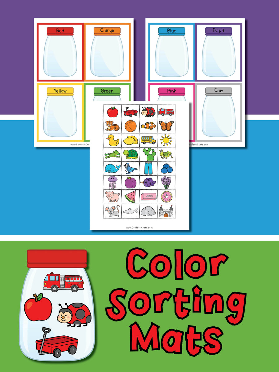 Color Sorting Preschool Activity Printable PDF File Confetti Crate
