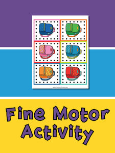 Printable fine motor activity. Your preschoolers will love punching the holes and lacing up these cards. 