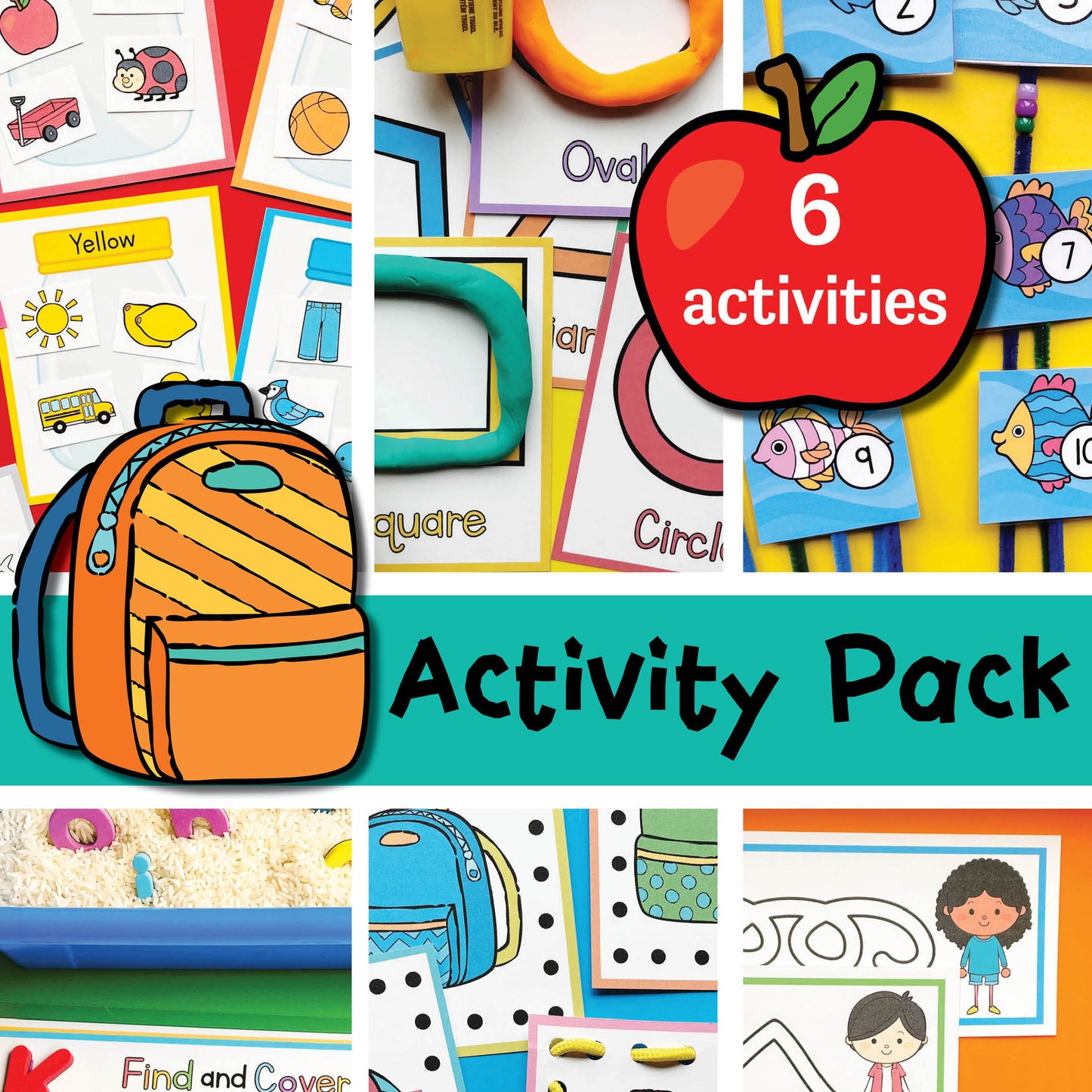 Preschool educational printable activities! These can be used as preschool centers. This includes 16 printable pages. Math, literacy and fine motor  skills.